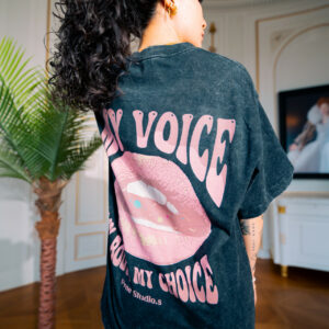 Oversized T-shirt – Washed black MY VOICE