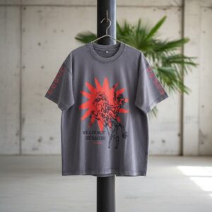 Oversized T-shirt – CAN NOT BE TAMED WASHED GREY